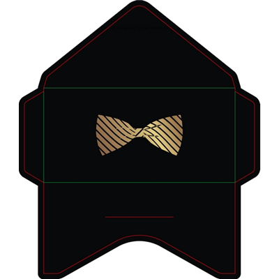 Конверт д/денег Галстук-бабочка черн-зол