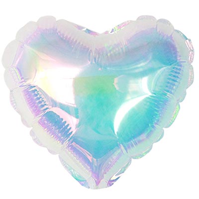 К Б/РИС СЕРДЦЕ 10" Перламутр прозрачный