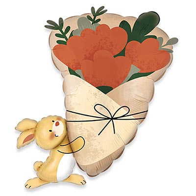 К ФИГУРА Зайка с букетом цветов