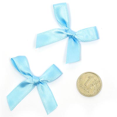 Бантик атласный 3,5см голубой