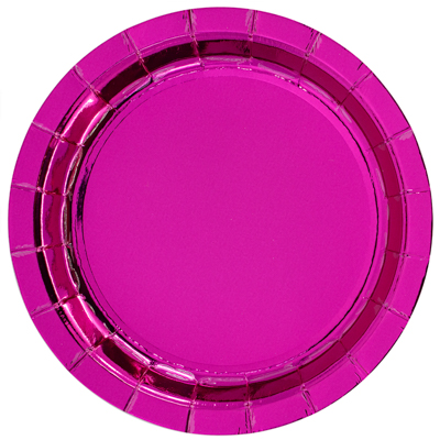 Тарелка фольг ярко-розовая 17см 6шт/G
