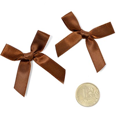 Бантик атласный 3,5см коричневый