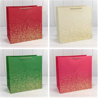 Пакет подар Вкрапления микс 37х37х20см