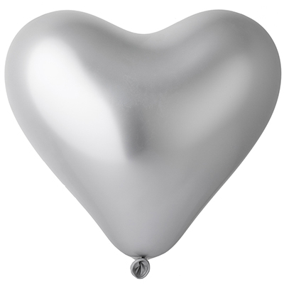 Сердце 12"/89 Хром Shiny Silver