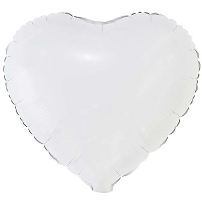 К Б/РИС СЕРДЦЕ 18" Пастель White