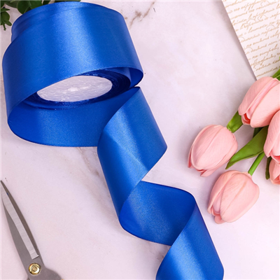 Лента атлас 50ммх23м синяя/И