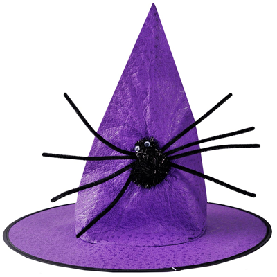 Шляпа ведьмы Паук фиолетовая 38см/G