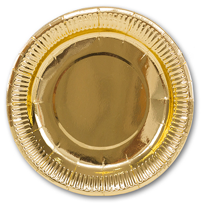 Тарелка фольгирован золотая 17см 6шт/G