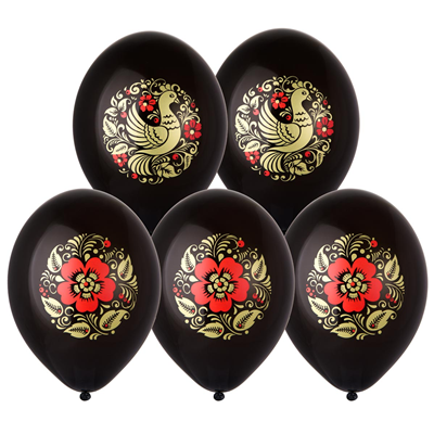 Шар с рис 14" Русский стиль Хохлома 2цв