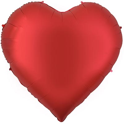 К Б/РИС СЕРДЦЕ 63" Сатин Red