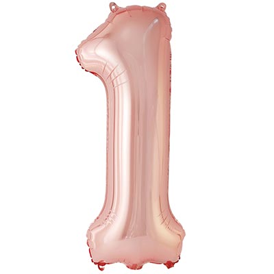 К ЦИФРА 1  40" Металлик Rose Gold