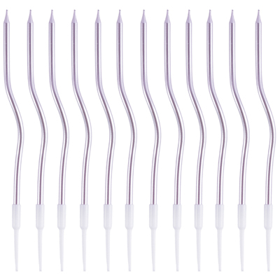 Свечи Волна сиреневые с подст 13см 12штG