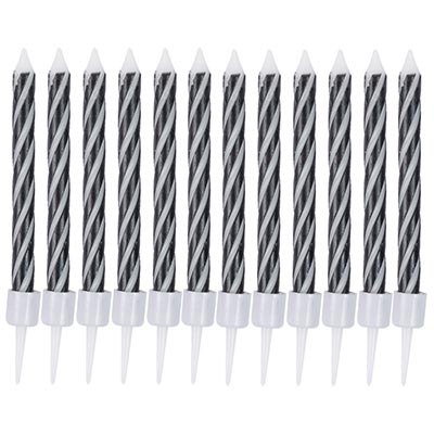 Свечи Спирали с подст Черные 6см 12шт/G