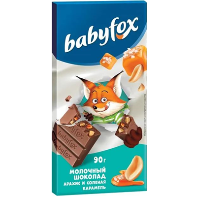 Шоколад BabyFox арахис солен карамель90г
