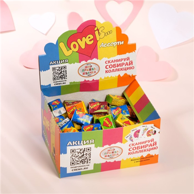 Жев резинка Love is ассорти блок 100шт