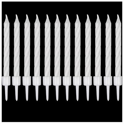 Свечи Спирали с подст Белые 6см 12шт/G