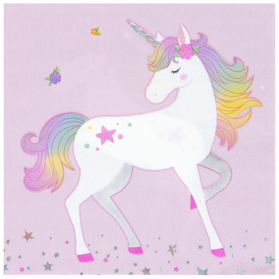 Салфетка Единорог дивный 33см 12шт/G