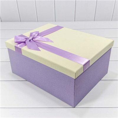 Коробки набор 10шт бант Сиренев-бежевые