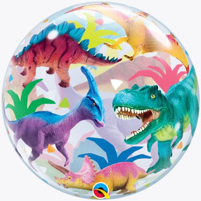 П BUBBLE 22" Динозавры разноцветные