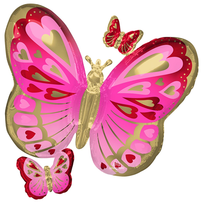 А ФИГУРА/P35 Бабочки сердца Pink GoldRed