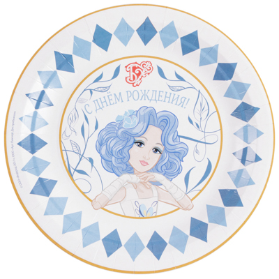 Тарелка С ДР Буратино Мальвина 17см 6шт