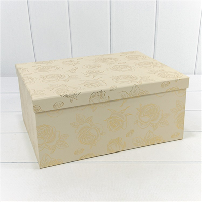 Коробки набор 10шт тисн Розы бежев/золот