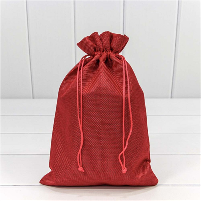 Мешок из льна 20х30см красный