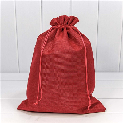 Мешок из льна 30х40см красный