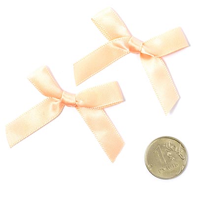 Бантик атласный 3,5см бежевый