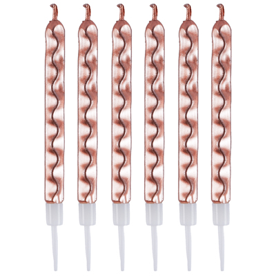 Свечи Цунами Розовое золото 10см 6шт/G