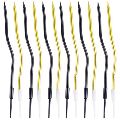 Свечи Волна Микс черн/золото 13см 12шт/G