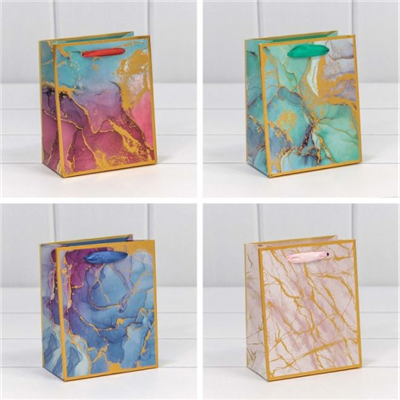 Пакет подар Мрамор 12х15х6см