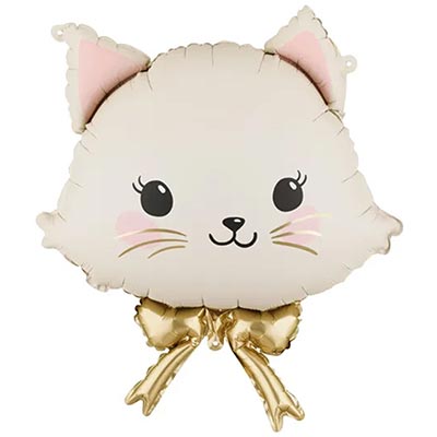 ПД ФИГУРА Кошка голова с золотым бантом