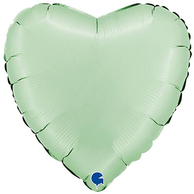 Г Б/РИС СЕРДЦЕ 18" Сатин Glazed Mint