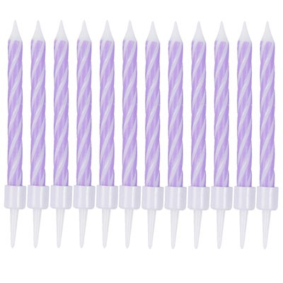 Свечи Спирали с подст Фиолет 6см 12шт/G