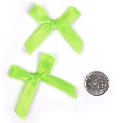Бантик атласный 3,5см салатовый неон