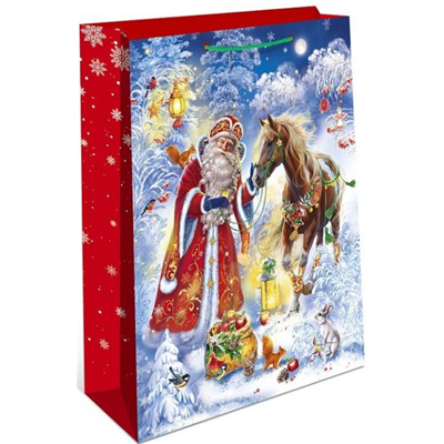 Пакет НГ Лошадь 33х42х10см