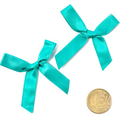 Бантик атласный 3,5см бирюзовый