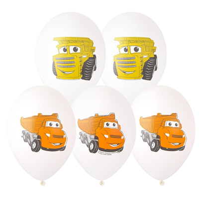 Шар с рисунком 14" Грузовички 2цв