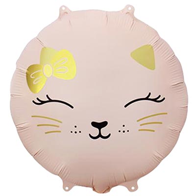 К 18" Кошечка с бантом розовая