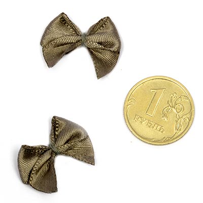 Бантик атласный 1см серый