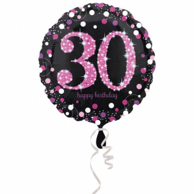 А 18" HB Sparkling Birthday 30 pink S55