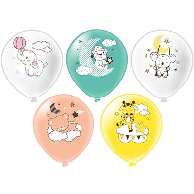 БК Шар 12" 1ст. 2цв. Зверята!