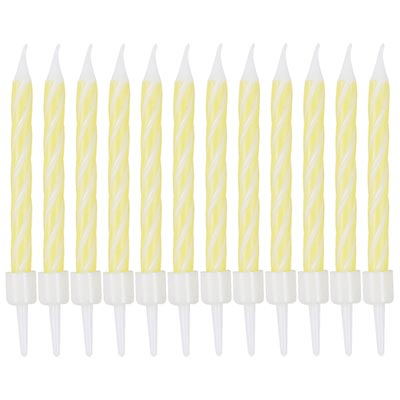 Свечи Спирали с подст Желтые 6см 12шт/G
