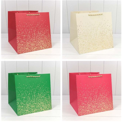 Пакет подар Вкрапления микс 30х30х30см