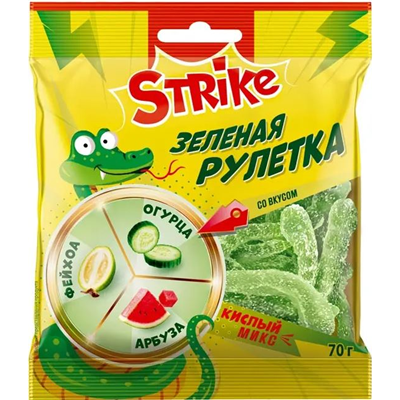 Мармелад жев Зеленая рулетка Strike 70г