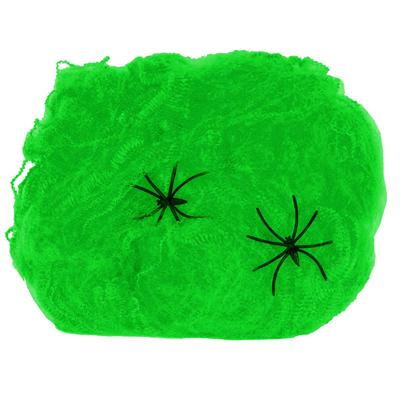 Паутина зеленая с 2 пауками 1х1м/G