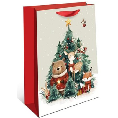 Пакет НГ В гостях у мишки 26х32х12см