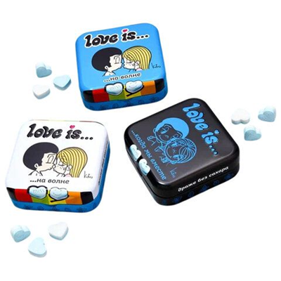 Конфеты сердца Love is мята 20г