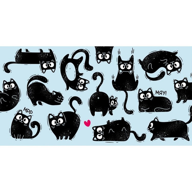 Конверт д/денег Черные котики играют